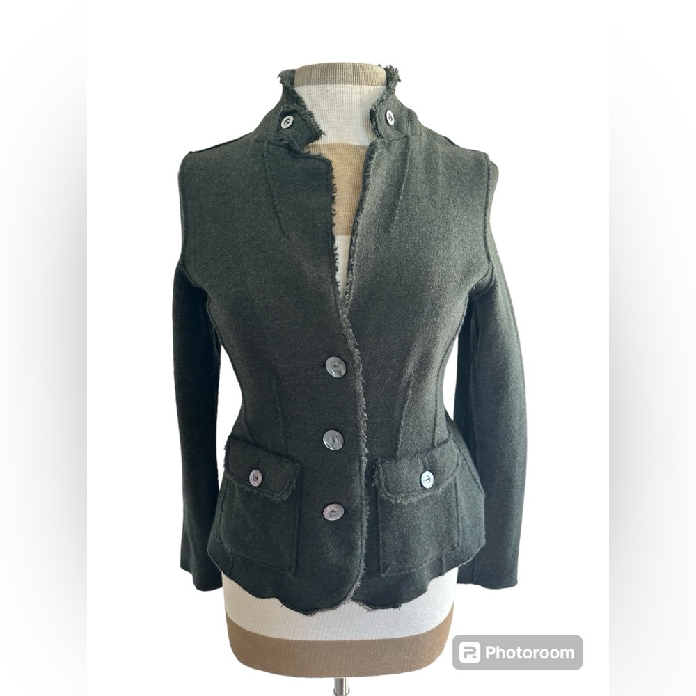 Eileen Fisher Merino wool military jacket PL